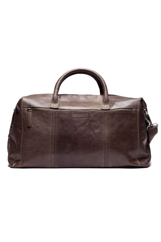 Springfield Weekendbag skinn mörkbrun