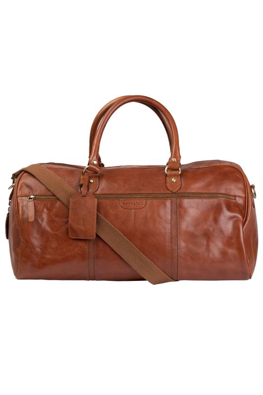 Springfield Weekendbag skinn L cognac